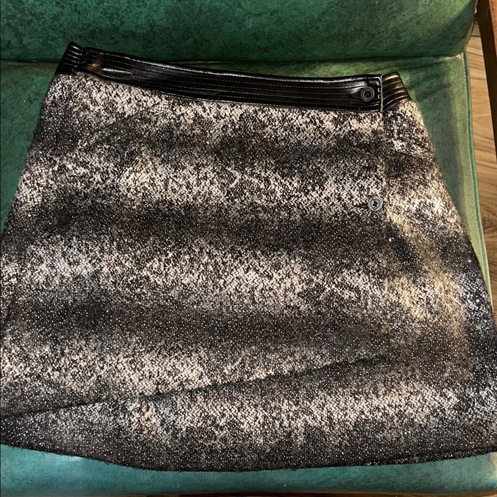 Karl Lagerfeld Black and Gray Asymmetrical Skirt
